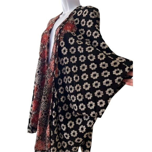 Angie Women's 2XL Geometric Kimono Cardigan Multicolor Spring Casual - Picture 2 of 7